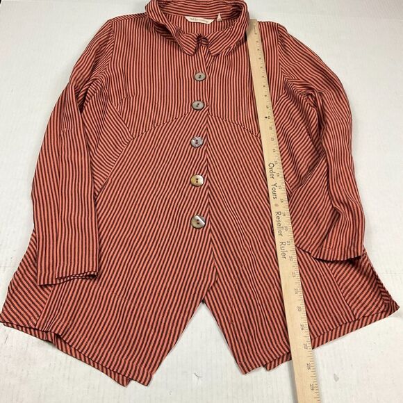 Soft Surroundings Lagenlook Tunic Shirt Striped Long Sleeve Loose Fit Top PS - Picture 5 of 12